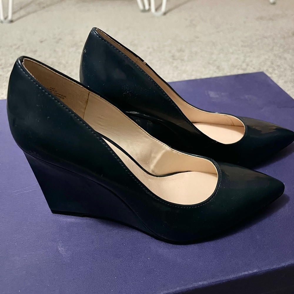 Navy Wedge Heels - New